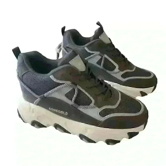 AONEGOLD Women's Hidden Wedge Sneaker High Heeled Size 9.5 - Picture 2 of 8